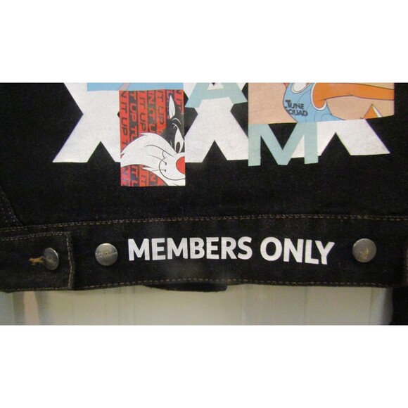 Members Only Jean Jacket Space Jam New Legacy Looney Tunes Denim Black Size M - Picture 5 of 8